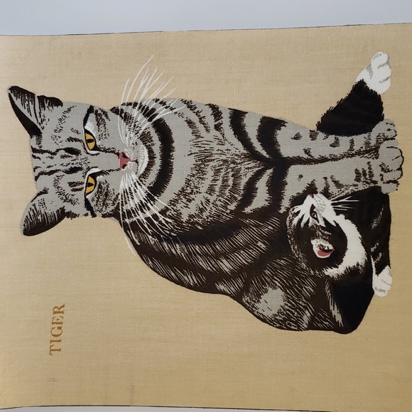 Large Cat Iron On Appliques Cat Lover Cat Owner Caf Crafts Tabby Cat Striped - Picture 3 of 9